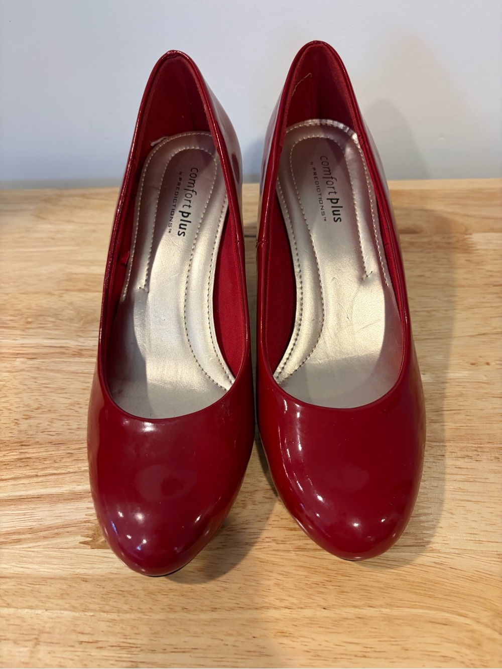 comfort plus by Predictions Burgundy Patent Round-Toe Pumps